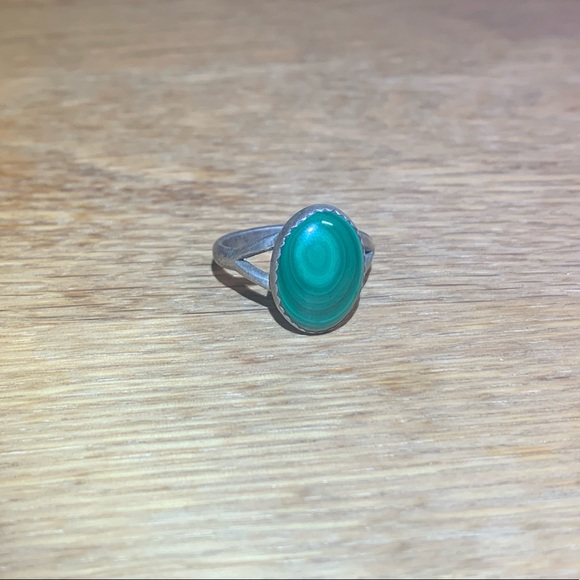 Sterling silver and malachite ring - Picture 6 of 10
